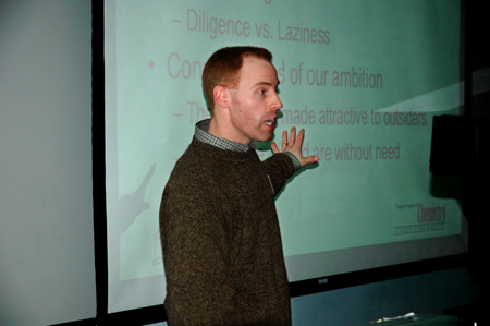Alum Clay Smith returned to Union for Homecoming to present at a chemistry symposium held for students. - Photo by Lauren Crane