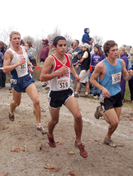 Phillip Thompson, a freshman runner for Union, competes in the 2004 NAIA National Cross Country Meet as an individual qualifer. - Photo by Kristen Nicole Sayres