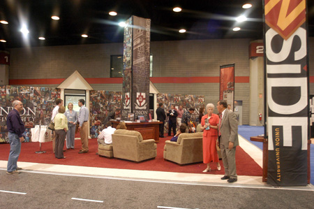 Union recently erected a booth at the Southern Baptist Convention that was a collaborative effort between facilities management and university communications. - Photo by Brad Moore
