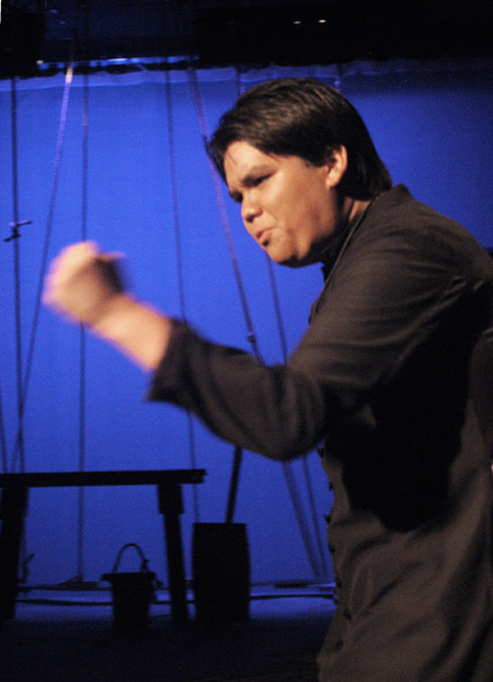 Chad Carlson as Farther Gomez in <i>Lilies of the Field</i> - Photo by Jim Veneman