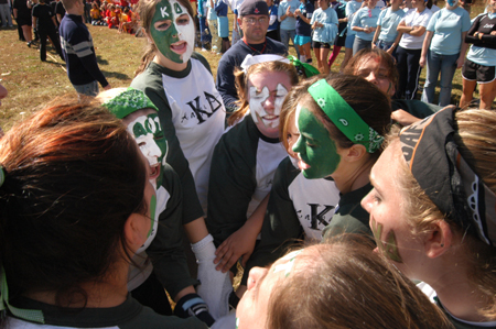 The sisters of Kappa Delta get revved up for the Greek Olympics. - Photo by Kristen Hiller