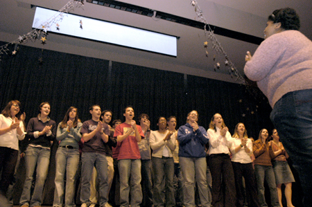 The Gospel Choir tops off the night with a melody of songs for the Variety Show audience. - Photo by Kathleen Murray