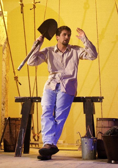 Josh Betts as Homer Smith in <i>Lilies of the Field</i>. - Photo by Jim Veneman