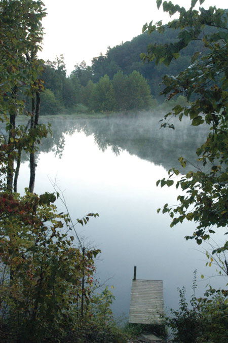 A misty morning lake greeted the rafters during Adventure Programs' whitewater rafting trip. - Photo by Jonathan Blair