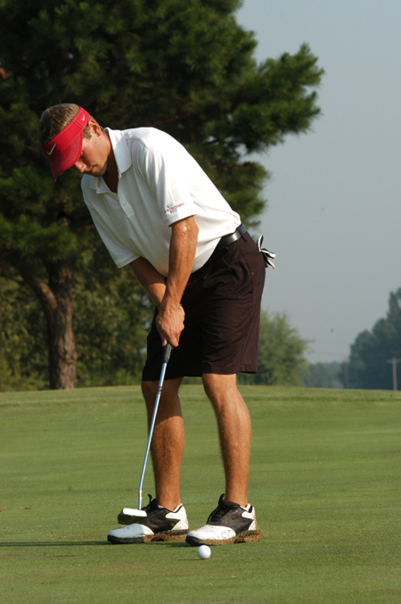 Gary Glapa follows through on a putt during the Union University/Hidden Valley Invitational. - Photo by Steven Aldridge