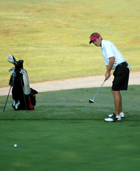 Gary Glapa follows through on a putt during the Union University/Hidden Valley Invitational. - Photo by Steven Aldridge