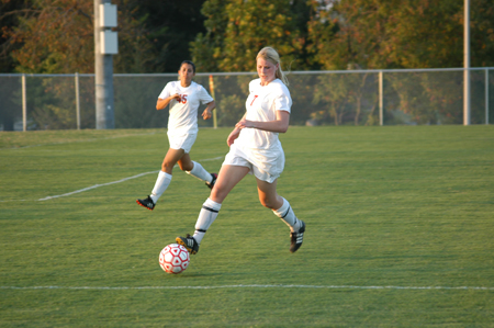 Sophomore Amy Andeson chases down the ball in Union's match with Martin Methodist. - Photo by Steven Aldridge
