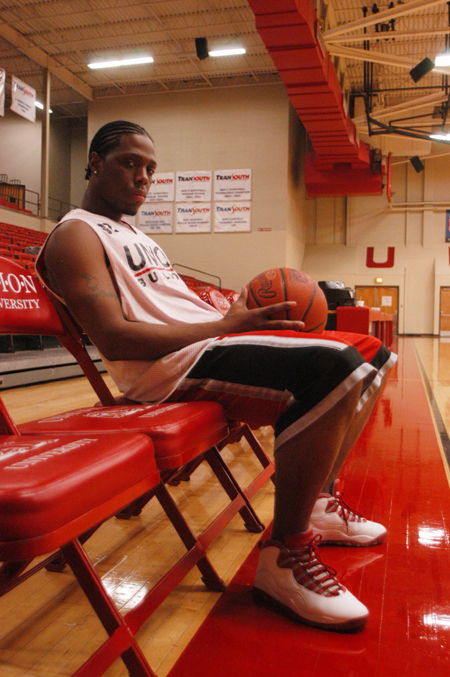 Junior Mack Bealim prepares to leave his mark on the court. The team hopes to make a national appearance with Bealim's help. - Photo by Heather Phillips