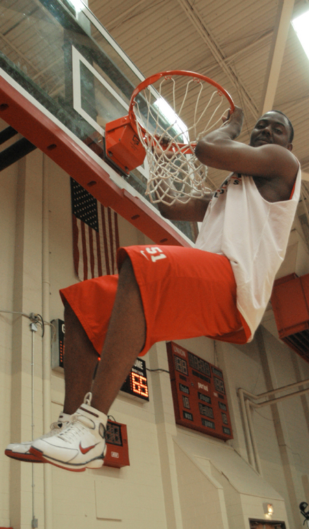 Freshman red-shirt Spen Valdor posses for the camera following a Bulldog practice. - Photo by Heather Phillips