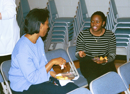 Students from the Germantown campus fellowship at the Germantown Five Year Anniversary Reception. - Photo by Sara Horn