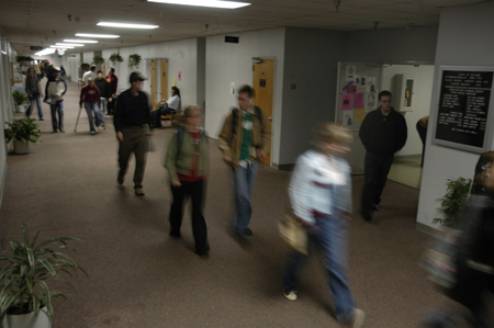 The busy main hallway at Union University. - Photo by Kyle Kurlick