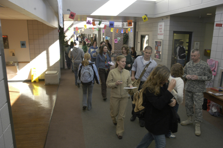 The busy hallway of the Barefoot Student Union Building at Union University. - Photo by Kyle Kurlick
