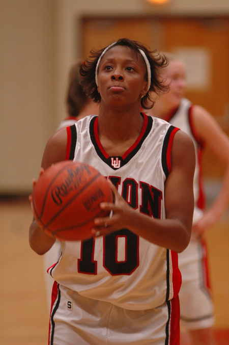Senior guard Ena Daniels gets set for a free throw attempt in Union's win over Southern Nazarene in the Jackson Rotary Classic. - Photo by Brad Moore