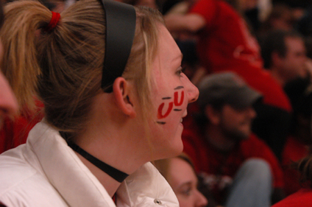 Bethany Hobbs shows her Bulldog spirit during the Lambuth home game. - Photo by Heather Phillips