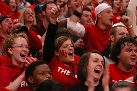 Colorful fans cheer during the Bulldog's home game against Lambuth. - Photo by Heather Phillips