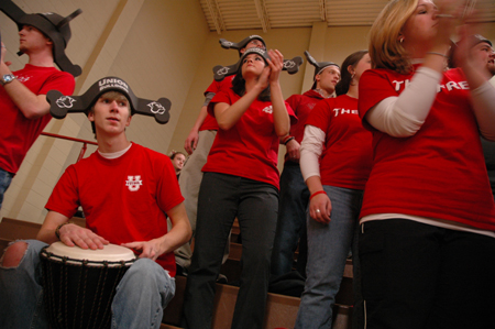 <em>The Boneheads</em> made some noise during the Lady Bulldogs' game against Cumberland. - Photo by Kristen Nicole Sayres
