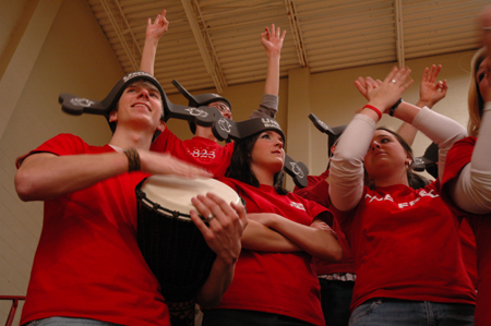 <em>The Boneheads</em> made some noise during the Lady Bulldogs' game against Cumberland. - Photo by Kristen Nicole Sayres