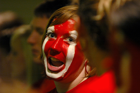 Senior Bethany Hobbs shows her bulldog spirit at the Lambuth away game. - Photo by Brad Moore