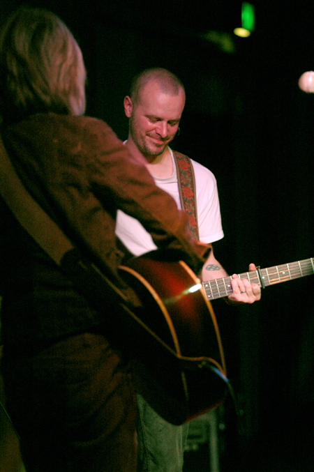 Derek Webb and wife Sandra McCracken close their set at the Homecoming Coffeehouse. - Photo by Brad Moore