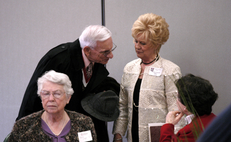 Members of the Class of 1956 fellowship during their 50-year reunion luncheon at Homecoming 2006. - Photo by Stephanny Rodriguez