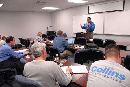 Charles Fowler, senior vice president for university relations and associate professor of Christian ministries and education, leads an MCS class on the Germantown campus. - Photo by Morris Abernathy