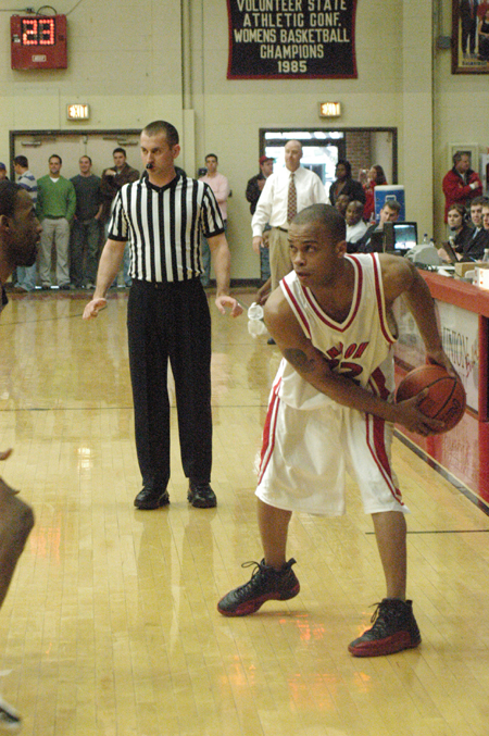 Senior guard Rod Ross looks for options against a Mountain State defender in Union's homecoming win over the No. 1 team in the NAIA. - Photo by Steven Aldridge