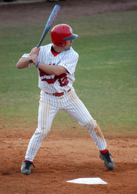 Junior transfer Josiah Enyart waits on the next pitch. - Photo by Steven Aldridge