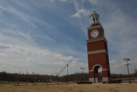The Union community enjoyed watching the beginning stages of the steel structure for Roy L. White Hall dring late March and early April of 2006. - Photo by Morris Abernathy