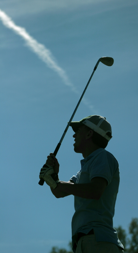 Mickey Armstrong eyes his drive during a practice round.  Armstrong played a key role in help Union win the 2006 TranSouth Golf Title. - Photo by Kyle Kurlick