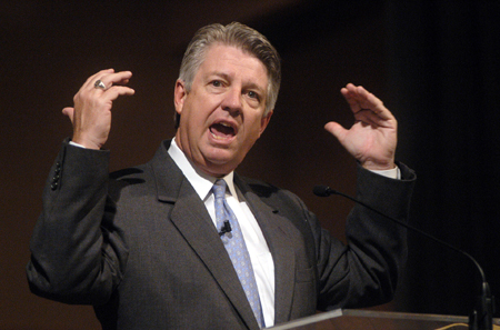 Dr. Jack Graham, SBC president and pastor of Prestonwood Baptist Church in Plano, TX, presents his chapel address entitled <i>The Heart of Worship.</i>  - Photo by Jim Veneman