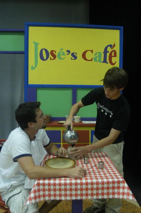 Josh Betts and Jesse Florida rehearse for <i>Lilies of the Field</i> - Photo by Justin Veneman