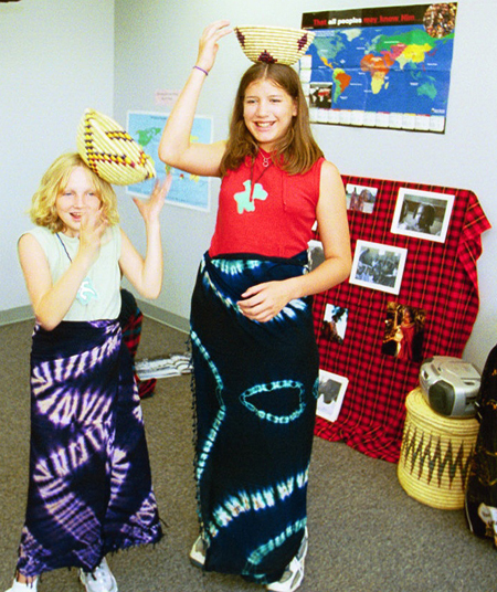 Children learn about missions during the Kid's program at the 2002 Pastors' School. - Photo by Jim Veneman