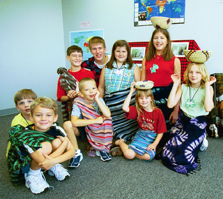 Children learn about missions during the Kid's program at the 2002 Pastors' School. - Photo by Jim Veneman