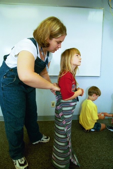 Children learn about missions during the Kid's program at the 2002 Pastors' School. - Photo by Jim Veneman