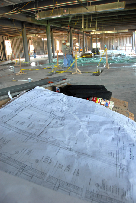 Every detail is checked during the construction of the White Hall. - Photo by Morris Abernathy