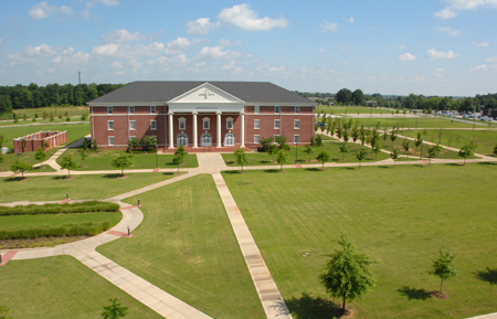 A view of Jennings Hall from the unfinished roof of White Hall. - Photo by Morris Abernathy