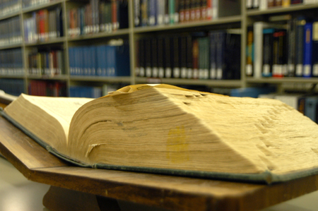 A dictionary in Emma Waters Summar Library. - Photo by Heather Phillips