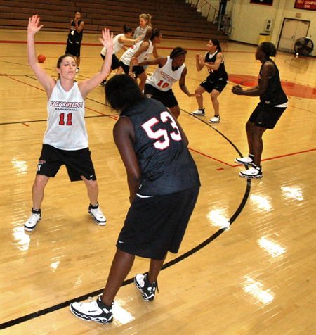 The Lady Bulldogs work on their fundamentals. - Photo by Brad Moore
