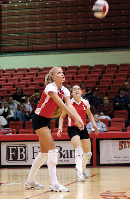 Michelle Dean and Allison Shein in a recent game against Martin Methodist. - Photo by Justin Veneman