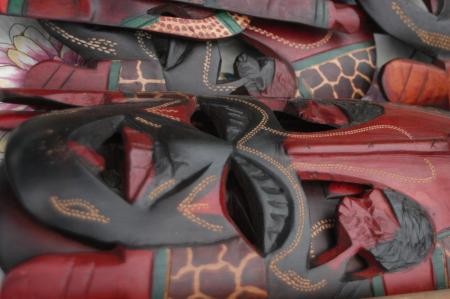 The African Street Festival venders had many objects that were imported from Africa. Some of the things sold included tribal masks, jewelry, lotions, and works of art.               - Photo by Heather Phillips