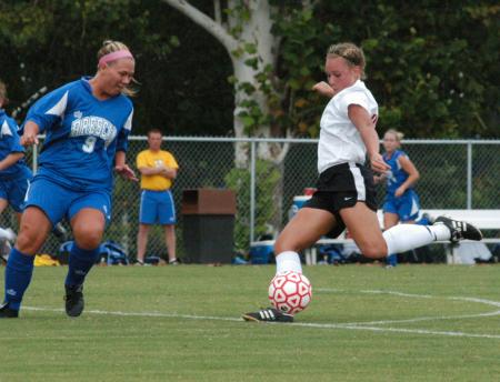 Caitlin Zimmerman prepares to take a shot in Union's win over Brescia. - Photo by Steven Aldridge