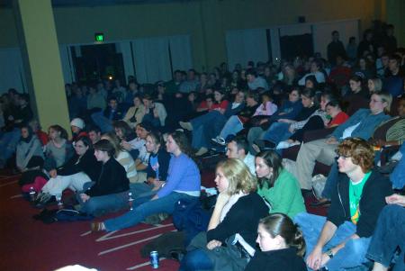 Students packed Coburn Dining Room to hear Christian recording artist Sara Groves during the 2006 Homecoming Coffee House. - Photo by Morris Abernathy