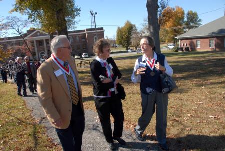 Members of the Class of 1957 reminisce during a tour of the old Union campus during their 50-year reunion at Homecoming. - Photo by Morris Abernathy