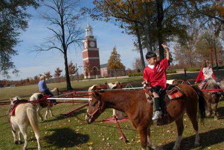 Future Unionites enjoy pony rides during the Arts in the Park event at Homecoming. - Photo by Morris Abernathy