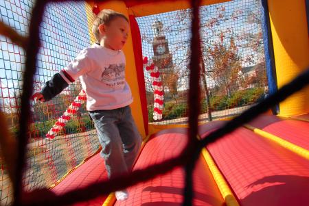 Future Unionite Daniel Ellsworth enjoys the dandee jumper at the Arts in the Park event during Homecoming. - Photo by Morris Abernathy