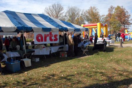 Alum artists made some of their work available for sale at the Arts in the Park event during Homecoming. - Photo by Morris Abernathy