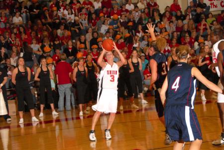 Crystal Eason takes a shot in a game versus St. Gregory's University (Okla.). - Photo by Morris Abernathy