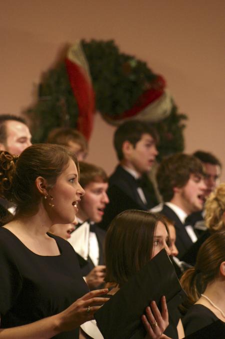 Arica Ward sings with Choral Union during A Union Christmas. - Photo by Stephanie Schroeder