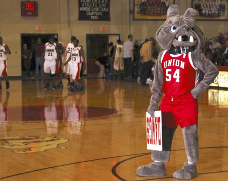 Buster kept up the fans' school spirit during a game against Mid-Continent University Ky. - Photo by Matthew Diggs