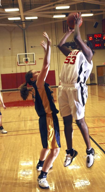 D.J. Sissoko goes up for a jump shot during a game against Blue Mountain College, Miss. - Photo by Matthew Diggs